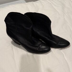 Splendid Black Leather Ankle Booties